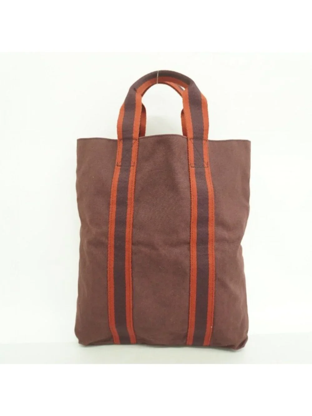 Hermes Tote Fourre Tout Cabas Canvas Bordeaux